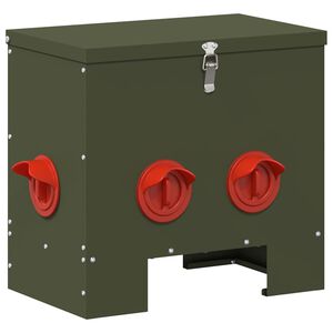 vidaXL Mangeoire pour poules Vert olive 40,5 x 25 x 38 cm