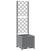 vidaXL Jardini&egrave;re avec treillis Gris clair 40x40x136 cm PP