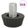 vidaXL Pieds de meubles r&eacute;glables M8 18 pcs Noir