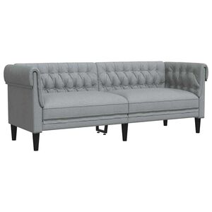 vidaXL Canap&eacute; Gris clair 201,5 x 74,5 x 74,5 cm Polyester