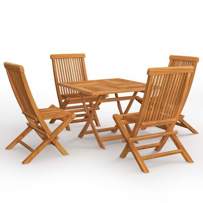 vidaXL Ensemble à manger de jardin 5 pcs Bois de teck massif