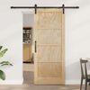 vidaXL Porte coulissante Naturel et Noir 83 x 202 cm Pin massif