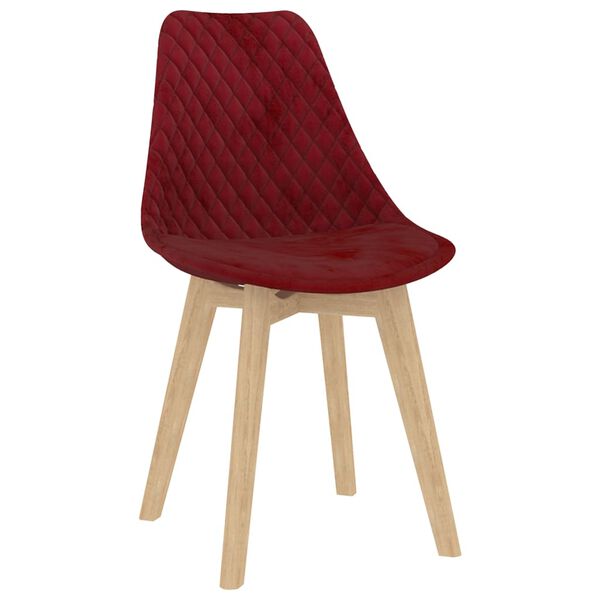 vidaXL Chaises &agrave; manger lot de 2 Rouge bordeaux Velours