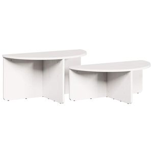 vidaXL Table basse 2 pc Blanc 79 x 39,5 x 40 cm Bois massif en pin