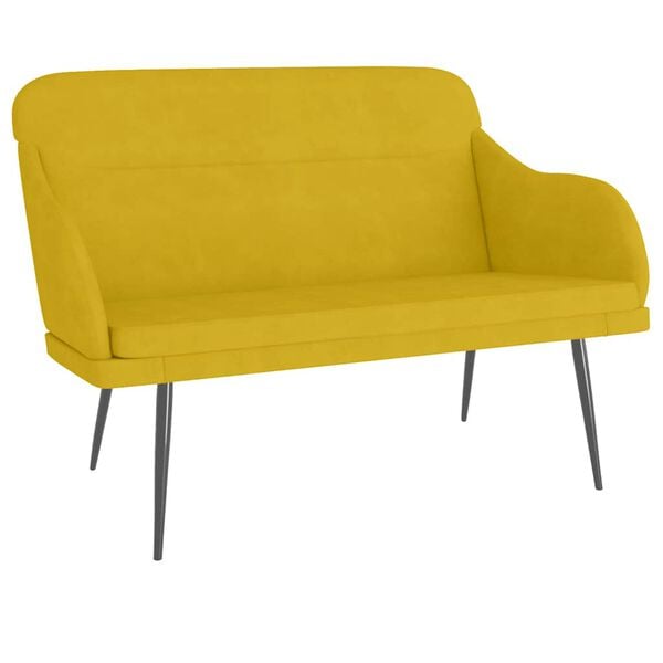 vidaXL Banc Jaune 110x76x80 cm Velours