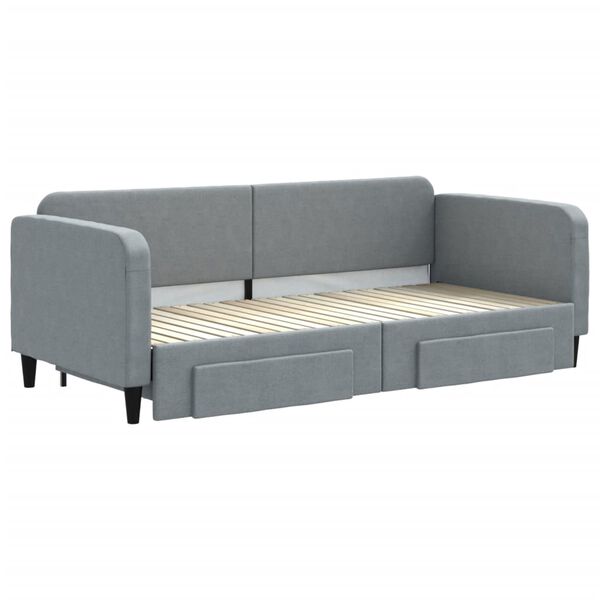 vidaXL Lit de jour avec gigogne et tiroirs sans matelas 90x200 cm