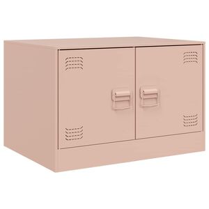 vidaXL Table basse rose 67x50x44 cm acier