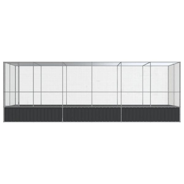 vidaXL Voli&egrave;re avec extension argent&eacute; 625x207x212 cm acier