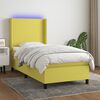 vidaXL Sommier &agrave; lattes de lit matelas et LED Vert 90x190 cm Tissu