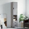 vidaXL Buffet haut Sonoma gris 34,5x34x180 cm Bois d'ing&eacute;nierie