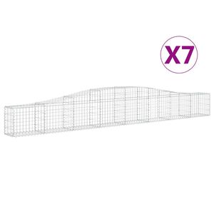 vidaXL Paniers &agrave; gabions arqu&eacute;s 7 pcs 400x30x40/60 cm Fer galvanis&eacute;