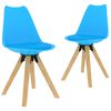 vidaXL Chaises &agrave; manger lot de 2 bleu