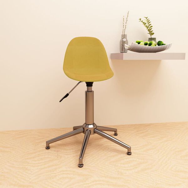 vidaXL Chaise pivotante de bureau Jaune moutarde Tissu