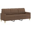 vidaXL Canap&eacute; 3 places avec oreillers d&eacute;coratifs marron 180 cm tissu