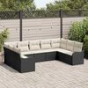 vidaXL Ensemble de canap&eacute; de jardin 9 pcs Noir polyrotin
