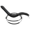 vidaXL Chaise longue g&eacute;om&eacute;trique avec coussin noir et gris acier