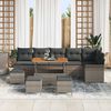 vidaXL Ensemble de canap&eacute; de jardin avec coussin 10 pcs Gris polyrotin