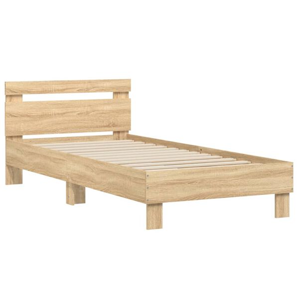 vidaXL Cadre de lit sans matelas avec t&ecirc;te de lit 90x190 cm