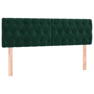 vidaXL T&ecirc;tes de lit Vert fonc&eacute; 144x7x78/88 cm Velours