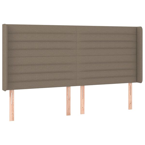 vidaXL T&ecirc;te de lit avec oreilles Taupe 183x16x118/128 cm Tissu