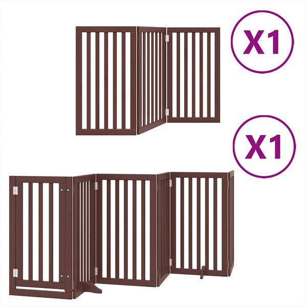 vidaXL Barri&egrave;re pour chien porte pliable 9 panneaux bois de peuplier
