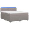 vidaXL Lit de box spring avec matelas et LED Taupe 180 x 200 cm Tissu