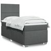 vidaXL Sommier &agrave; lattes de lit et matelas Gris fonc&eacute; 90x190 cm Tissu