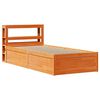 vidaXL Cadre de lit avec t&ecirc;te de lit cire marron 75x190 cm bois de pin