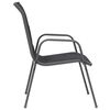 vidaXL Chaises empilables de jardin lot de 4 Acier et textil&egrave;ne Noir