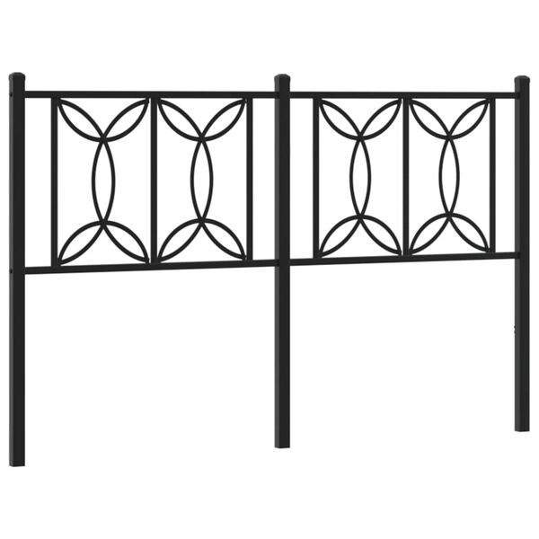vidaXL T&ecirc;te de lit m&eacute;tal noir 135 cm