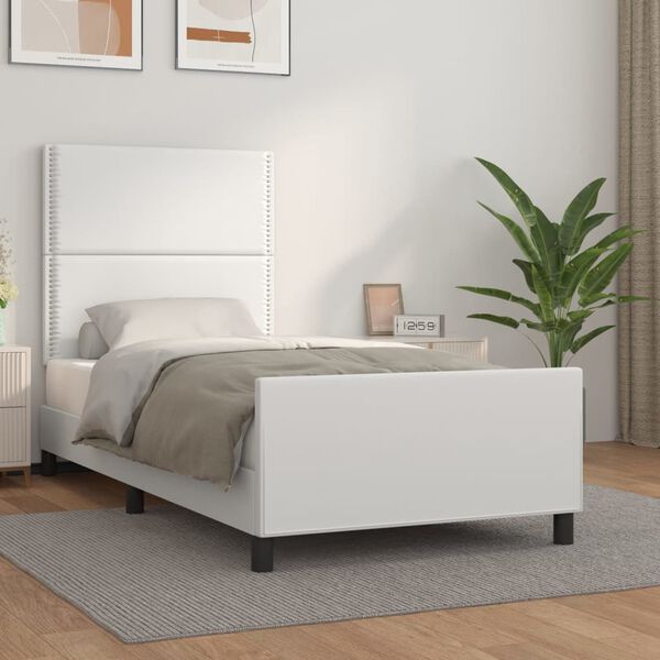 vidaXL Cadre de lit sans matelas blanc 90x200 cm similicuir