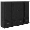 vidaXL Haut Armoire avec tiroir 3 pcs Ch&ecirc;ne noir Bois d'ing&eacute;nierie