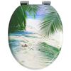 vidaXL Si&egrave;ge de toilette &agrave; fermeture douce Vert 44 x 38 cm Panneau MDF