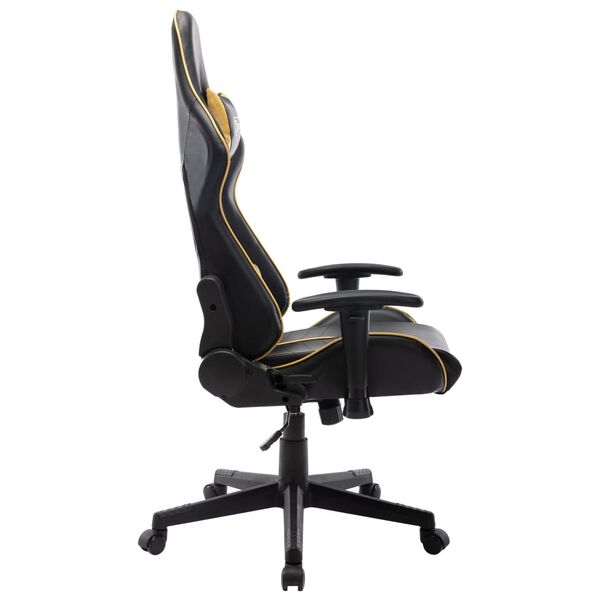 vidaXL Chaise de jeu Noir et dor&eacute; Cuir artificiel