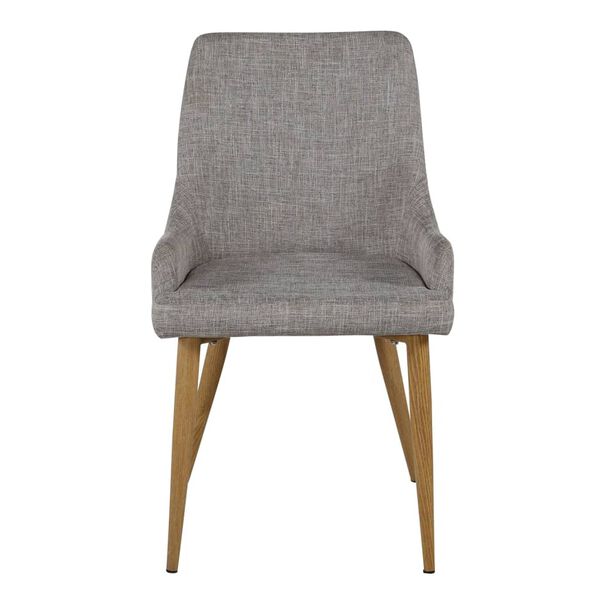 Venture Home Chaises &agrave; manger lot de 2 Plaza polyester gris et naturel