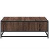 vidaXL Table basse ch&ecirc;ne marron 80x80x30 cm bois d'ing&eacute;nierie et m&eacute;tal