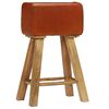 vidaXL Chaises de bar lot de 2 cuir v&eacute;ritable bois de manguier solide