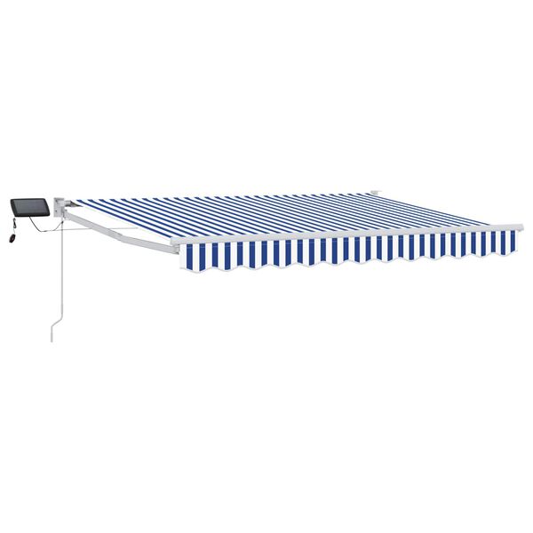 vidaXL Store r&eacute;tractable manuel avec LEDs Bleu et Blanc 2,5 x 2 m