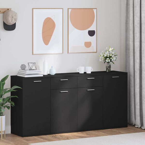 vidaXL Buffet Noir 160x36x75 cm Bois d'ing&eacute;nierie