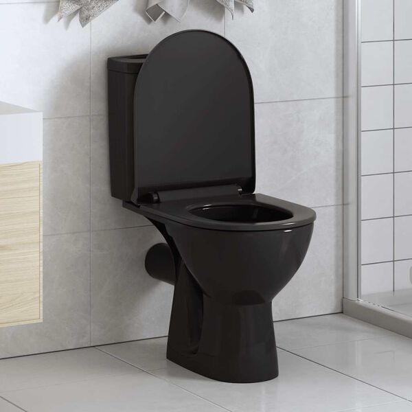 vidaXL Abattant WC à fermeture en douceur Libération rapide Noir