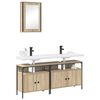 vidaXL Ensemble de mobilier de salle de bain avec &eacute;tag&egrave;re 3 pcs Marron