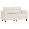 vidaXL Ensemble de canap&eacute;s 2 pcs avec coussins Beige Tissu microfibre