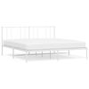 vidaXL Cadre de lit m&eacute;tal sans matelas et t&ecirc;te de lit blanc 193x203 cm