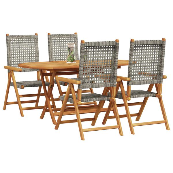 vidaXL Ensemble de salle à manger pour jardin 5 pcs Gris