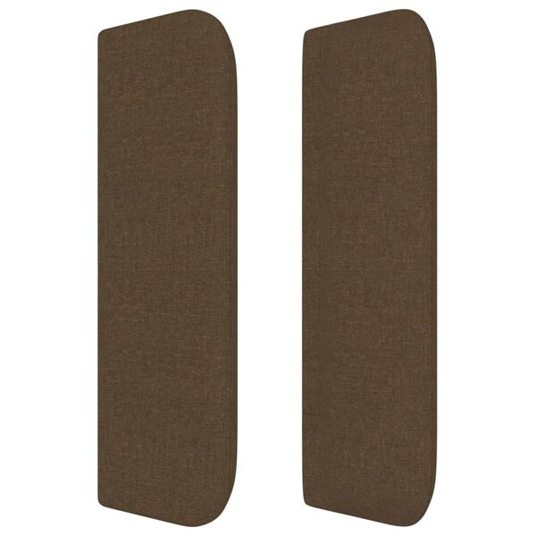 vidaXL T&ecirc;te de lit avec oreilles Marron Fonc&eacute; 163x16x78/88 cm Tissu