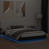vidaXL Cadre de lit avec LED sans matelas noir 150x200 cm