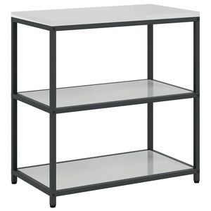 vidaXL Rangement de cuisine avec &eacute;tag&egrave;re Argent 90 x 50 x 92 cm Acier