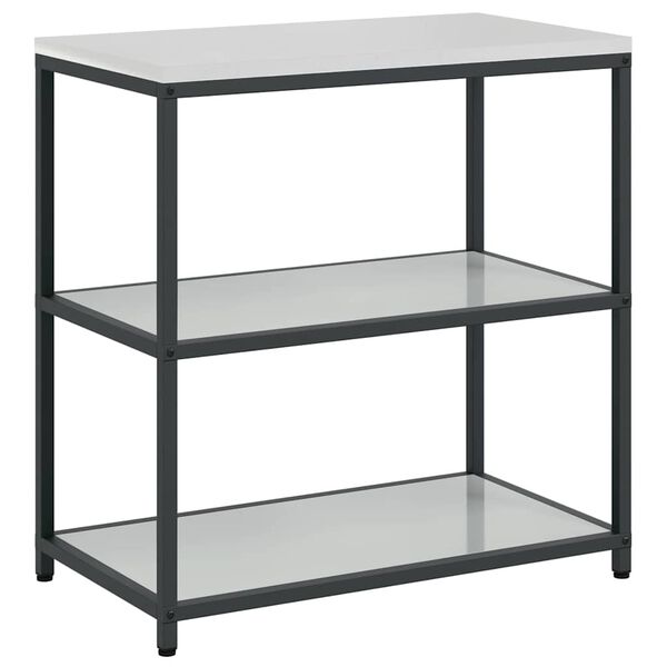vidaXL Rangement de cuisine avec &eacute;tag&egrave;re Argent 60 x 50 x 92 cm Acier