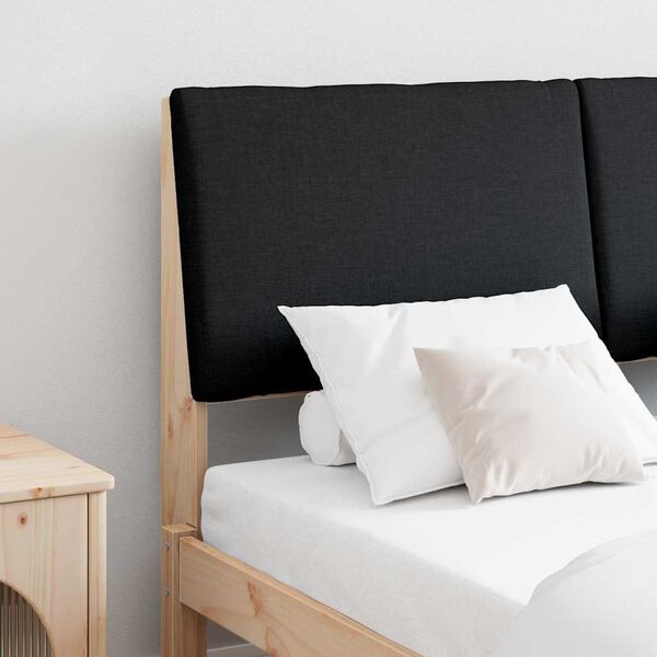 vidaXL T&ecirc;te de lit capitonn&eacute;e Noir 160 cm Pin massif
