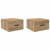 vidaXL Cabinet de chevet 2 pi&egrave;ces ch&ecirc;ne artisanal 35 x 35 x 20 cm